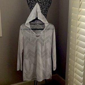 Hooded White Swimsuit Coverup